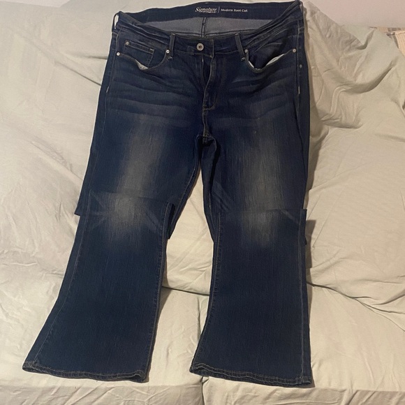 Signature by Levi Strauss Denim - Signature by Levi Strauss Stretchy Modern Boot Cut Jeans - Dark Indigo Blue